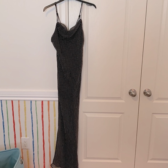UO| Black and White dot Maxi Dress - Picture 5 of 7